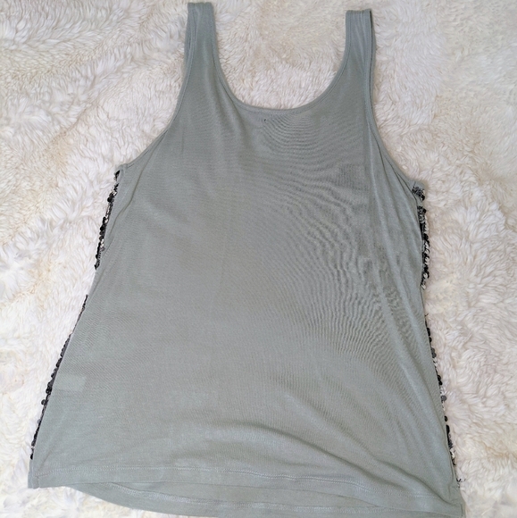 Seafoam Green w/ Silver Sequins Tank Top - Picture 4 of 5